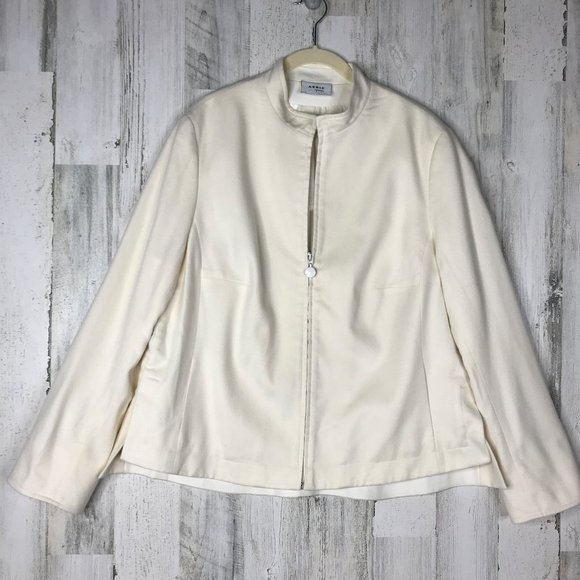 💜 Akris Punto Natural Zip up Wool & Angora Jacket - Picture 2 of 12